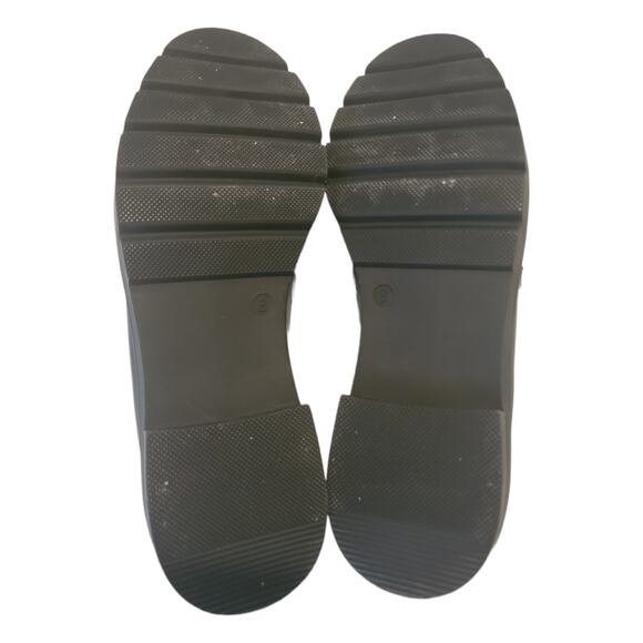 Shoe Dazzle 8 Chunky Loafer Black Flats - Picture 3 of 4